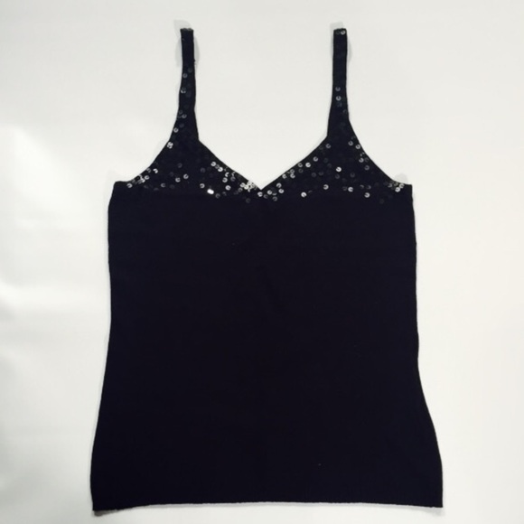 Old Navy | Black Tank Top With Sequins Sleeveless Black - Picture 2 of 6